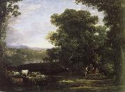 Claude Lorrain cattle farmer and the landscape oil painting reproduction